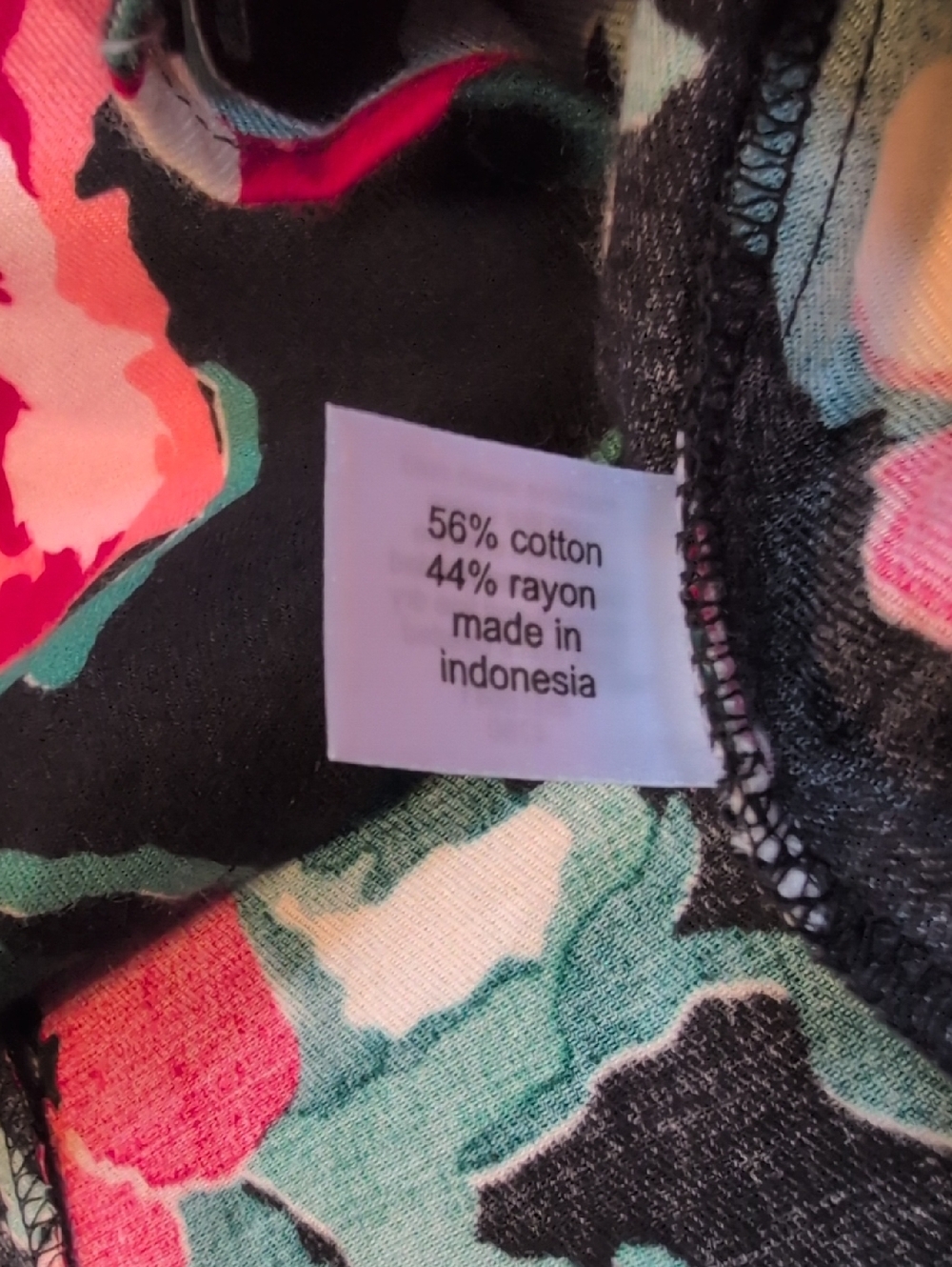 NWT Lane Bryant Women's Plus Swing Notch Neck Popover Top Black Floral Boho 14 - Picture 5 of 8